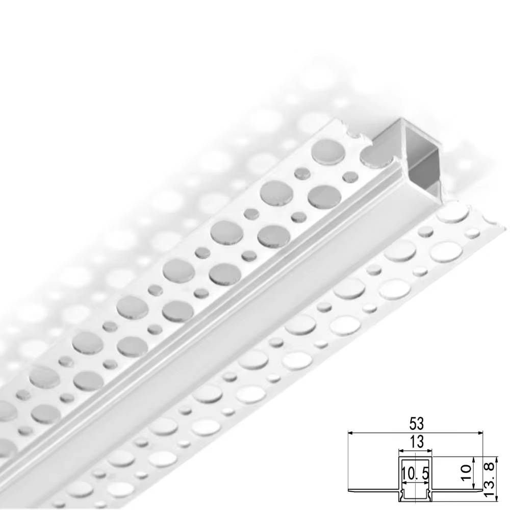 بروفايل ألمنيوم الوجه بدون شفه 1.54العمق 1.28 سم , جناحين 5.56 سم , مثقبه دفن