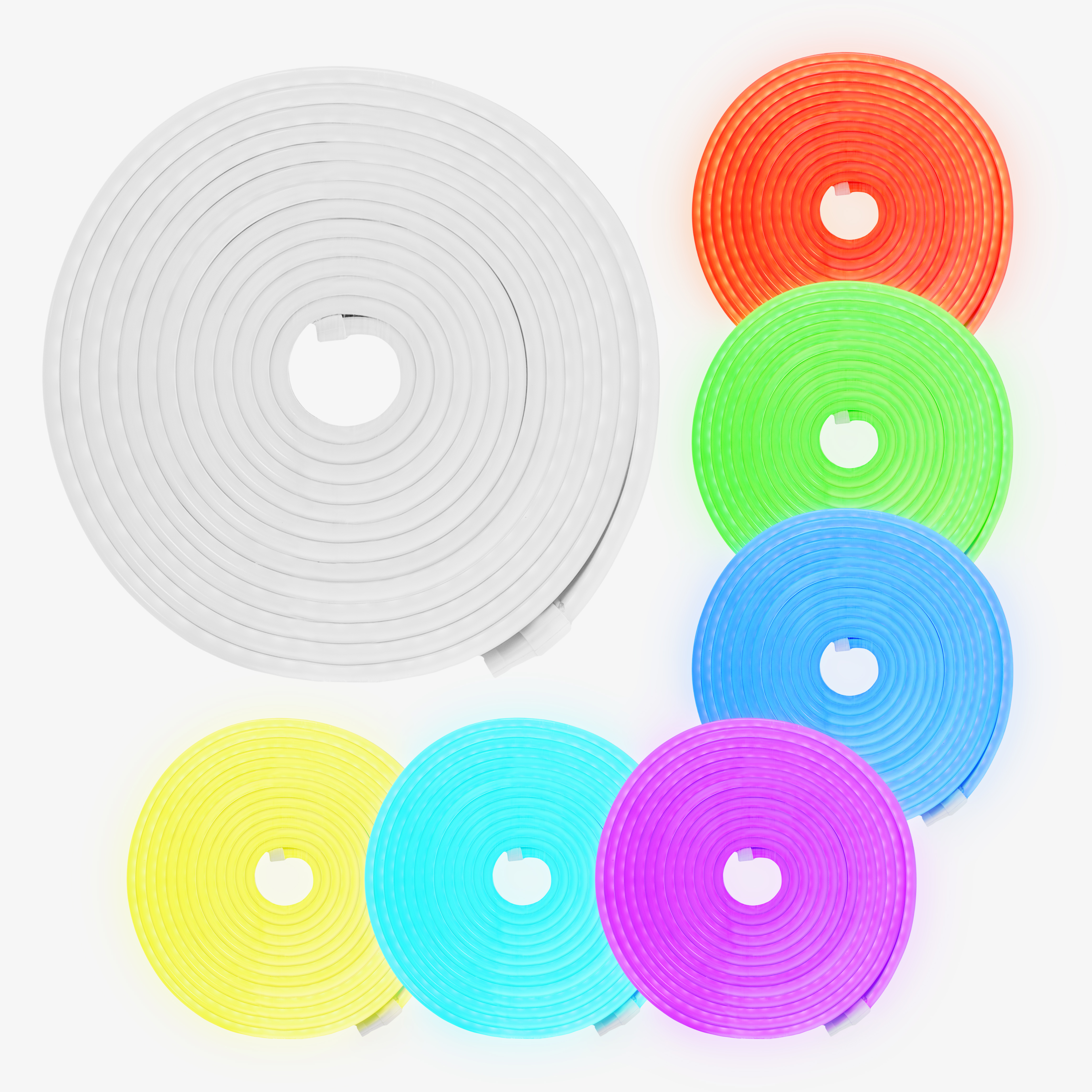 نشره نيون rgb كامله 5 متر 12 فولت 120 لد\متر - باكيت شفاف