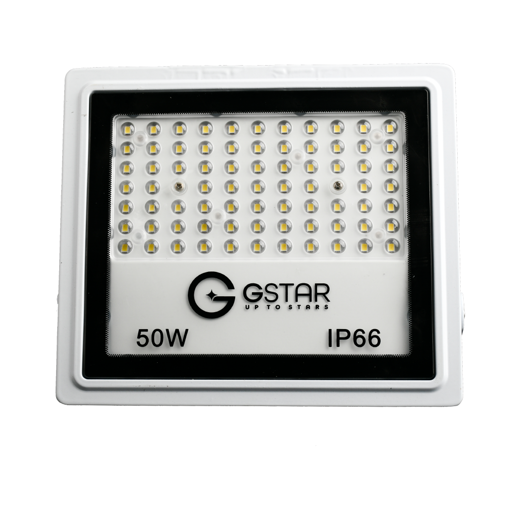 بروجكتر 100 واط ابيض جديد ايطار برتقالي جي ستار- حساس